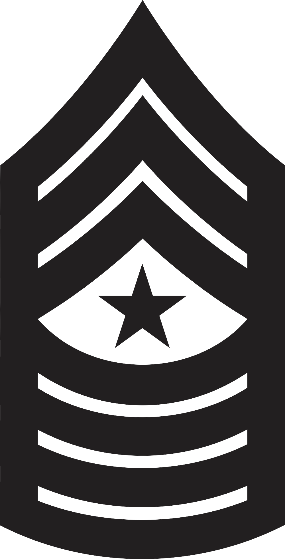 E-9 SGTMAJ Sergeant Major (Black) Decal