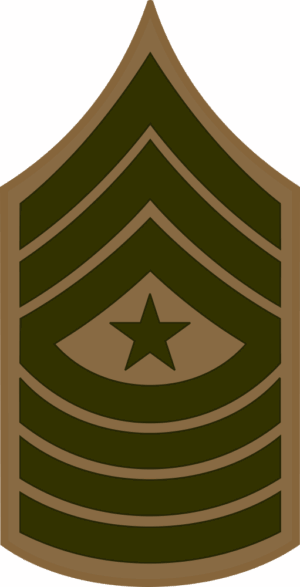 E-9 SGTMAJ Sergeant Major (Khaki) Decal