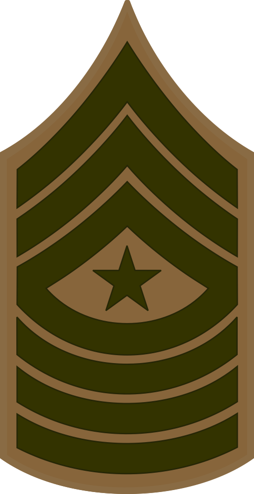 E-9 SGTMAJ Sergeant Major (Khaki) Decal