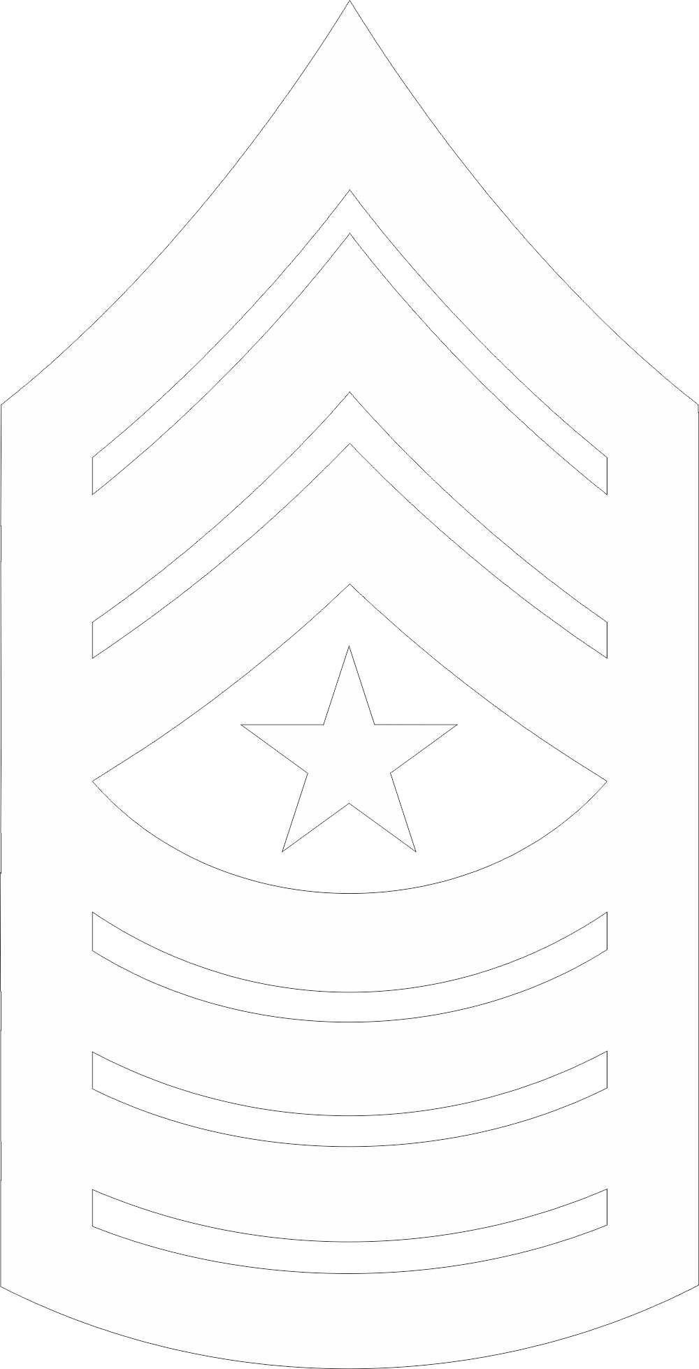 E-9 SGTMAJ Sergeant Major (White) Decal