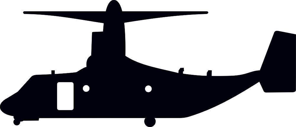 Bell MV-22 Osprey Silhouette (Black) Decal