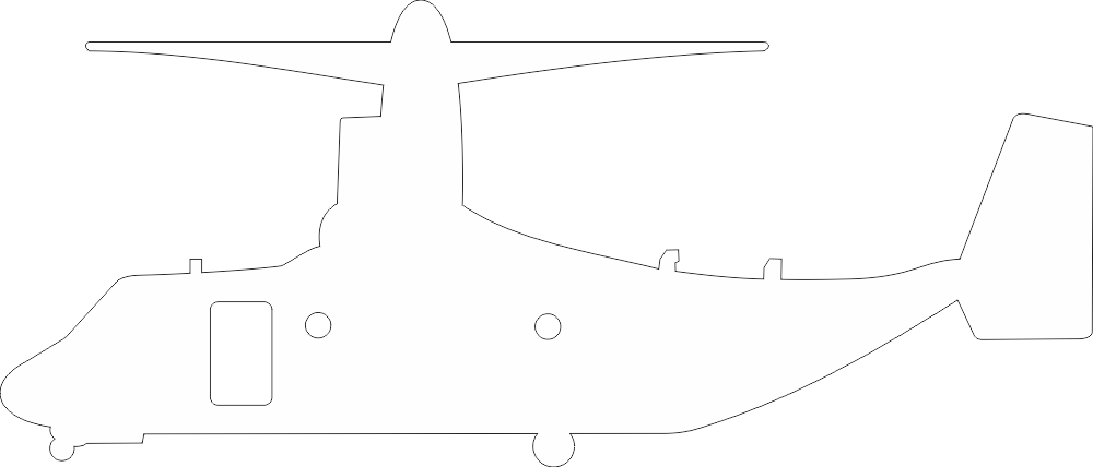 Bell MV-22 Osprey Silhouette (White) Decal