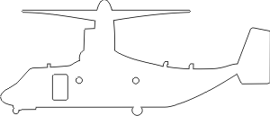Bell MV-22 Osprey Silhouette (White) Decal