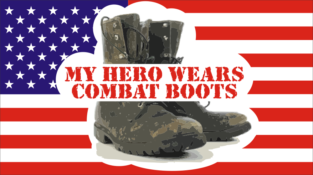 My Hero Wears Combat Boots Decal