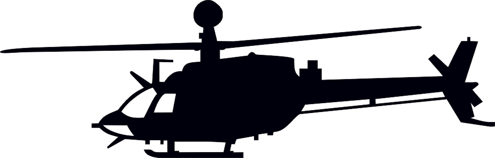 OH-58D Bell Kiowa Warrior Silhouette (Black) Decal