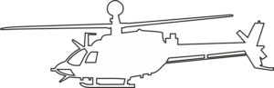 OH-58D Bell Kiowa Warrior Silhouette (White) Decal