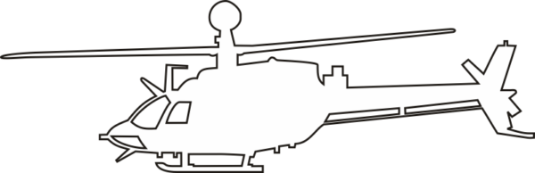 OH-58D Bell Kiowa Warrior Silhouette (White) Decal