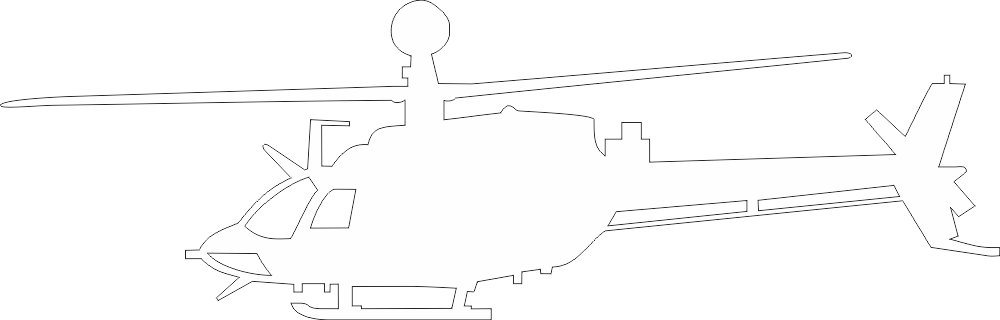 OH-58D Bell Kiowa Warrior Silhouette (White) Decal