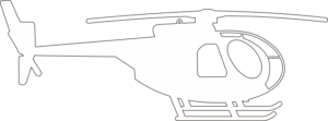 OH-6 Hughes Silhouette (White) Decal