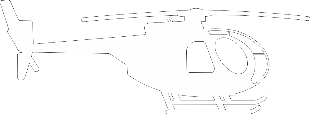 OH-6 Hughes Silhouette (White) Decal