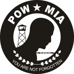 POW MIA Round Black & White Decal
