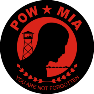 POW MIA Round Black & Red Decal