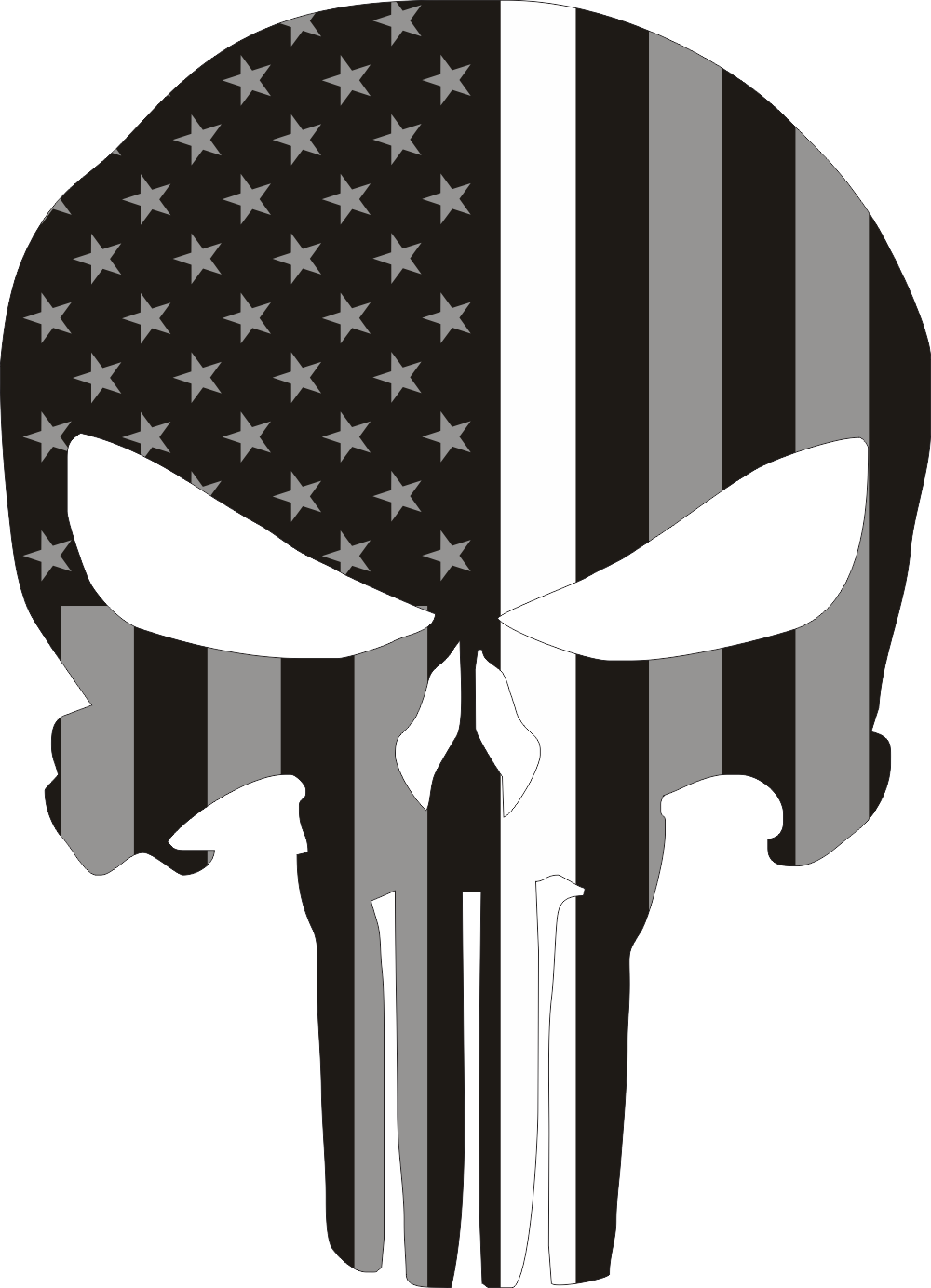 Punisher Thin White Line (Emergency Medical) Decal