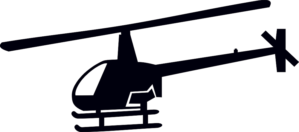 Robinson 22 Silhouette (Black) Decal