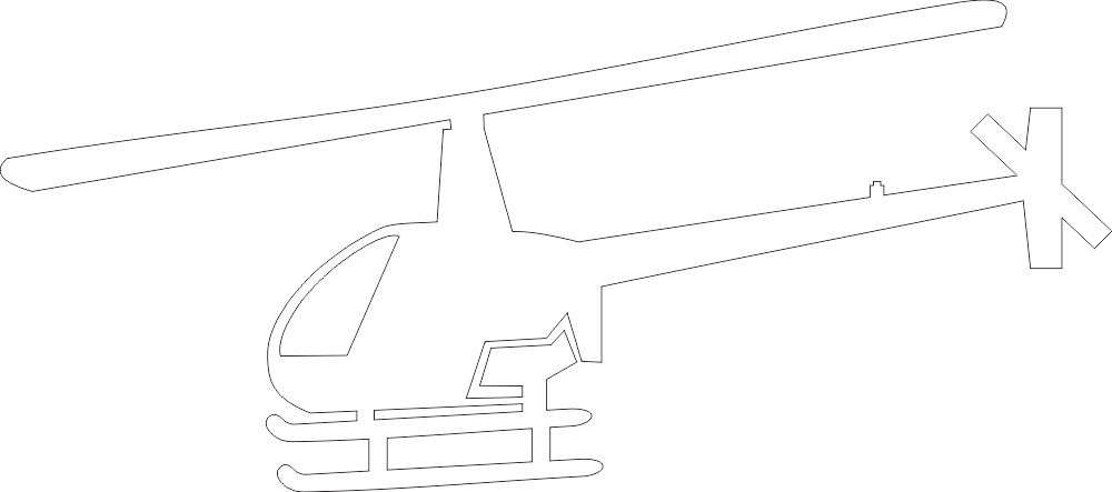 Robinson 22 Silhouette (White) Decal