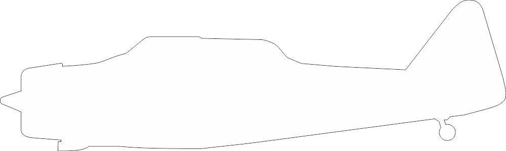 North American T-6 Texan Silhouette (White) Decal