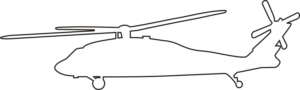Sikorsky UH-60 Blackhawk Silhouette (White) Decal