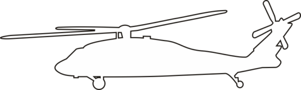 Sikorsky UH-60 Blackhawk Silhouette (White) Decal