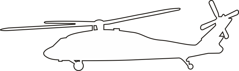 Sikorsky UH-60 Blackhawk Silhouette (White) Decal