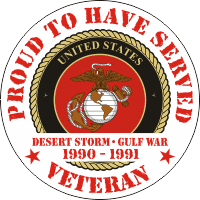USMC Proud to have Served Desert Storm-Gulf War Decal