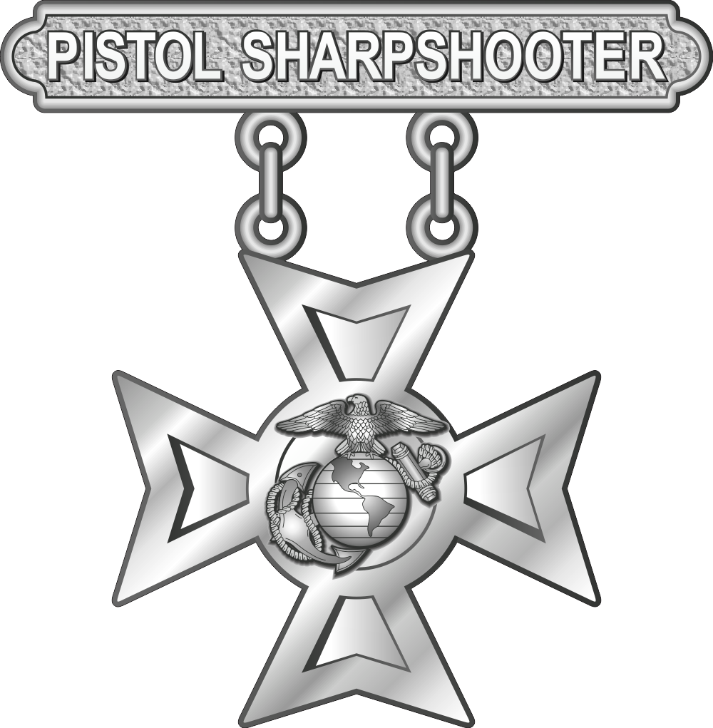 USMC Pistol Sharpshooter Qualification Badge Decal