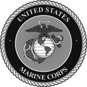 USMC Seal (v2) (Black/White) Decal