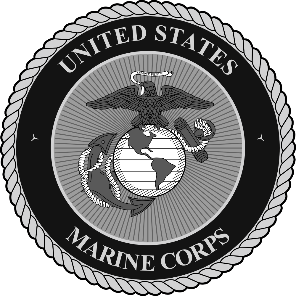 USMC Seal (v2) (Black/White) Decal