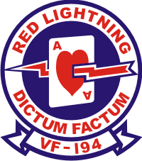 VF-194 Fighter Squadron 194 Red Lightning Decal