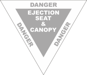 Warning Label Ejection Seat (Gray) Decal