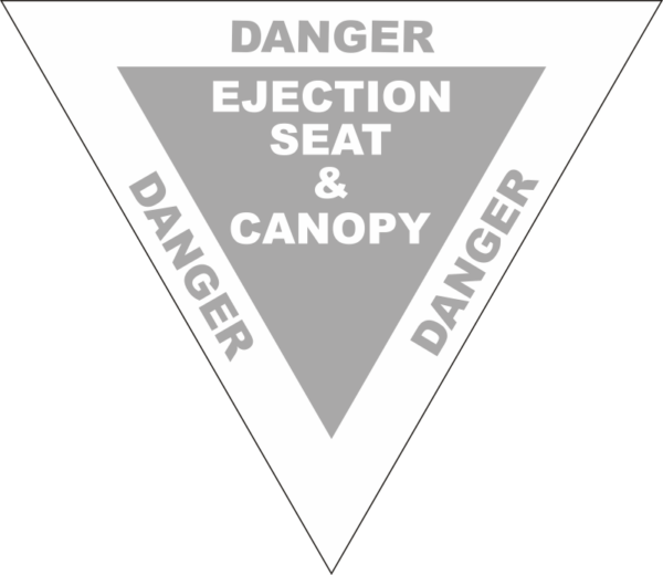 Warning Label Ejection Seat (Gray) Decal