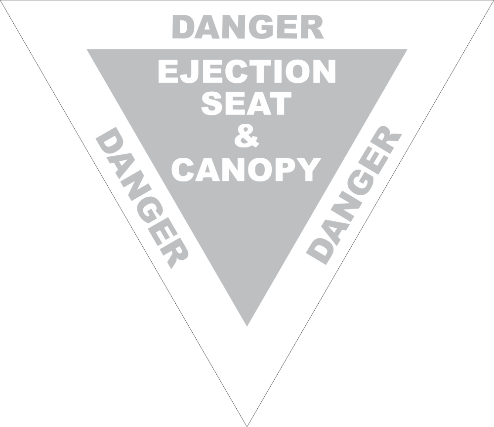 Warning Label Ejection Seat (Gray) Decal