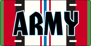 Army Afghanistan Service Ribbon License Plate
