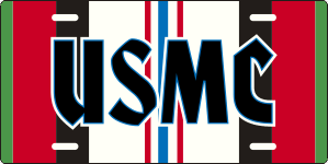 USMC Afghanistan Service Ribbon License Plate