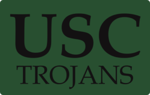 USC Trojans Black on Green Decal