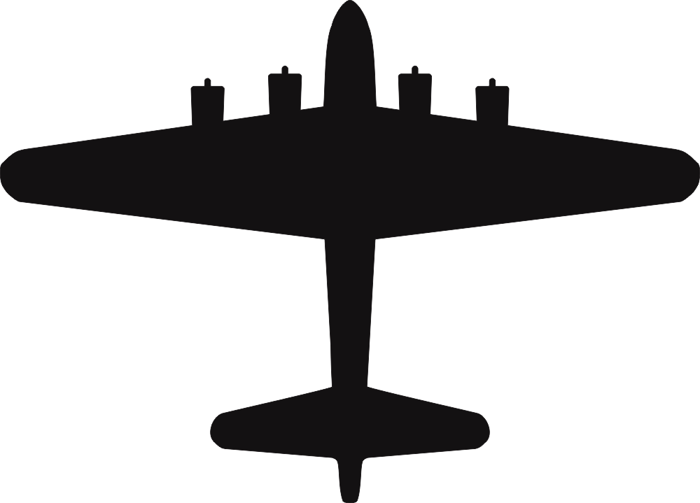 Boeing B-17 Flying Fortress Silhouette (Black) Decal