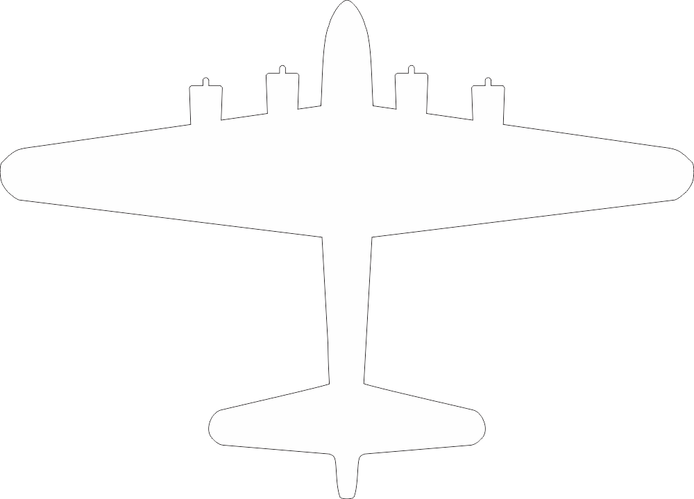 Boeing B-17 Flying Fortress Silhouette (White) Decal