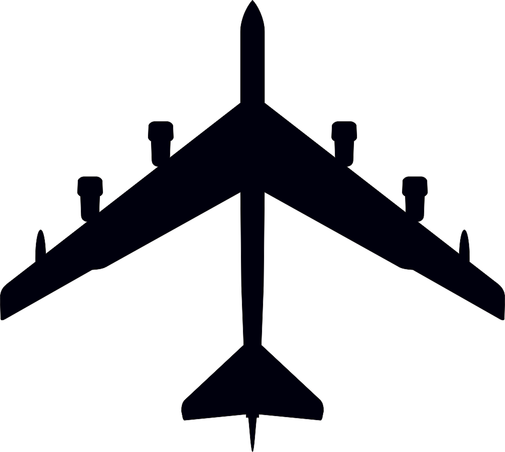 Boeing B-52 H Stratofortress Silhouette (Black) Decal