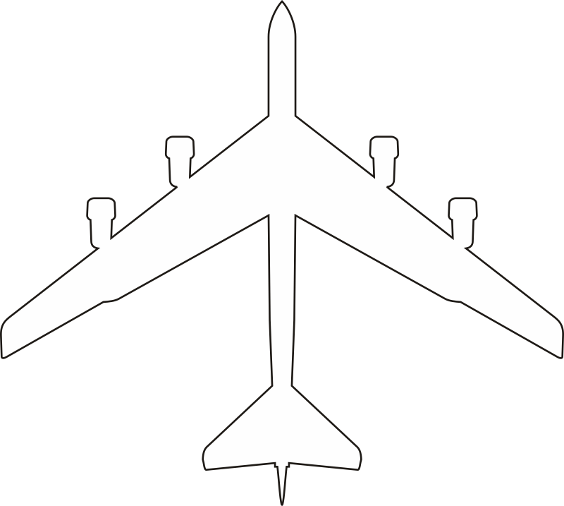 Boeing B-52 H Stratofortress Silhouette (White) Decal