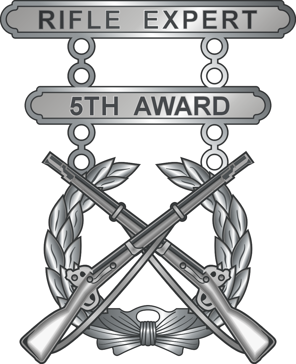 USMC Rifle Expert Qualification Badge With Award Decal