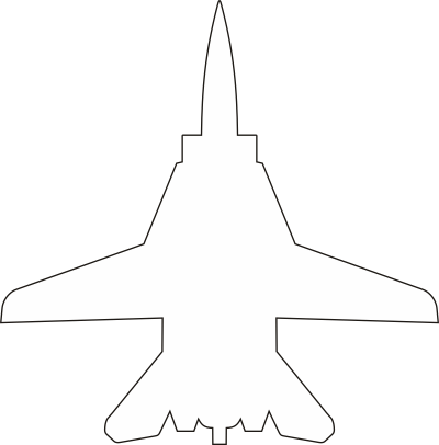 Grumman F-14 Tomcat Silhouette (White) Decal - Military Graphics