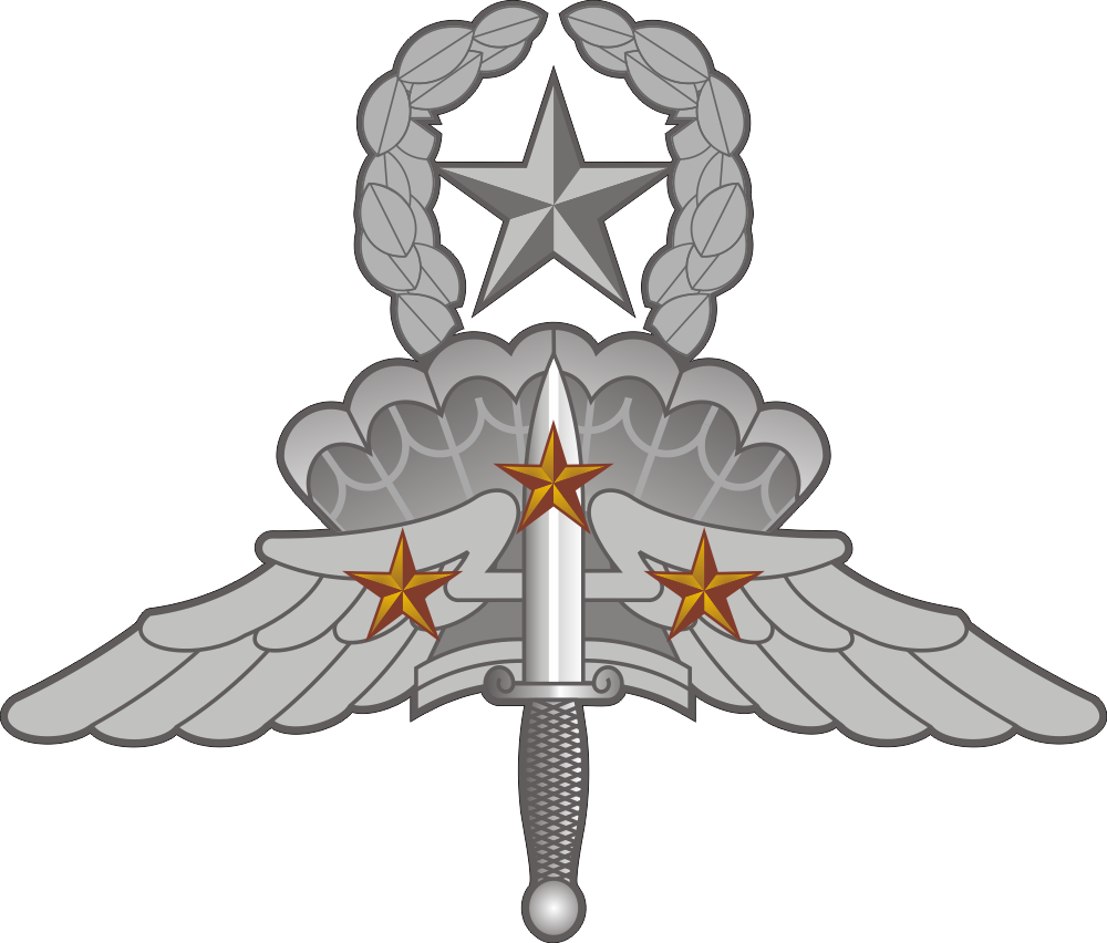 Military Freefall Parachutist (HALO-HAHO) Badge – Master with 3 Combat Stars Decal