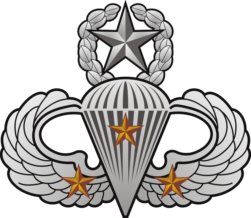 Master Jump Wings with 3 Combat stars Decal