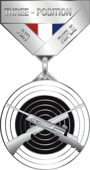 Junior Distinguished Badge Three Position Air Rifle Silver Decal