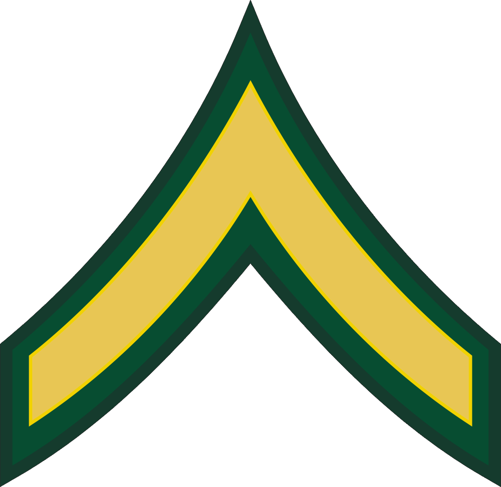 Army E-2 PV2 Private Decal