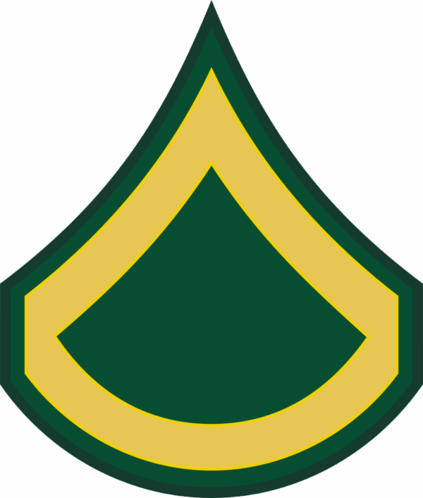 Army E-3 PFC Private First Class Decal