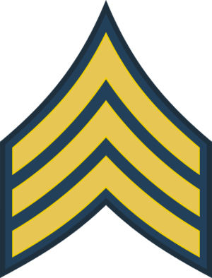 Army E-5 SGT Sergeant Blue Decal