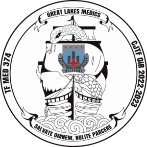 Task Force Med 374 Great Lakes Medics Black White Decal