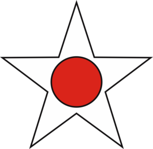White Star Red Circle Decal