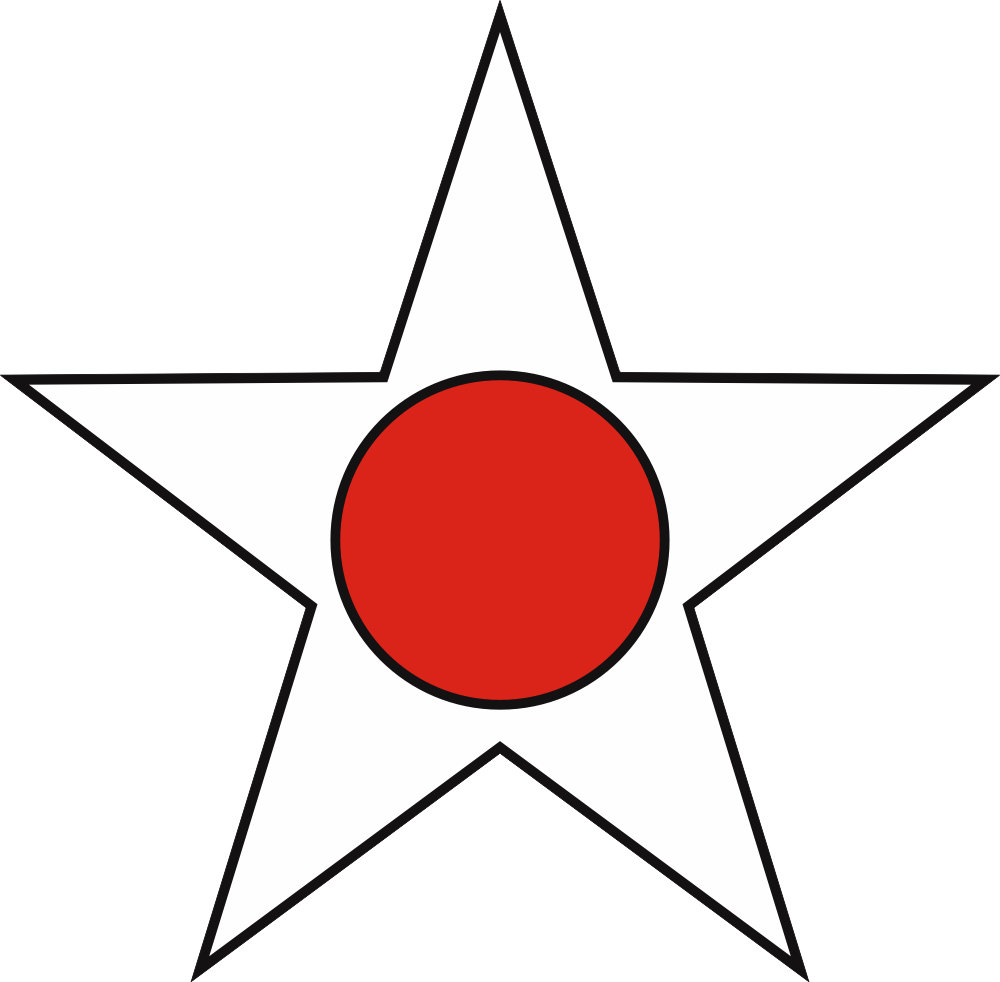 White Star Red Circle Decal