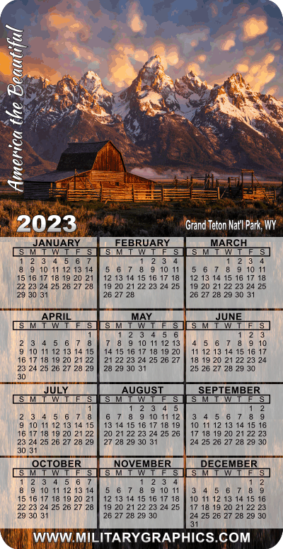2023 National Parks – Grand Teton Calendar Magnet